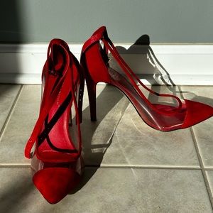BCBGeneration Cynthia Heels - Red Suede - Size  8